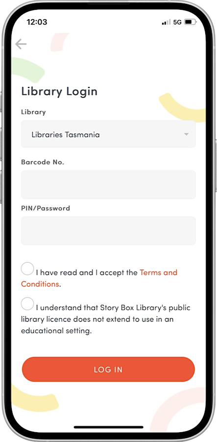 Barcode and pin app login