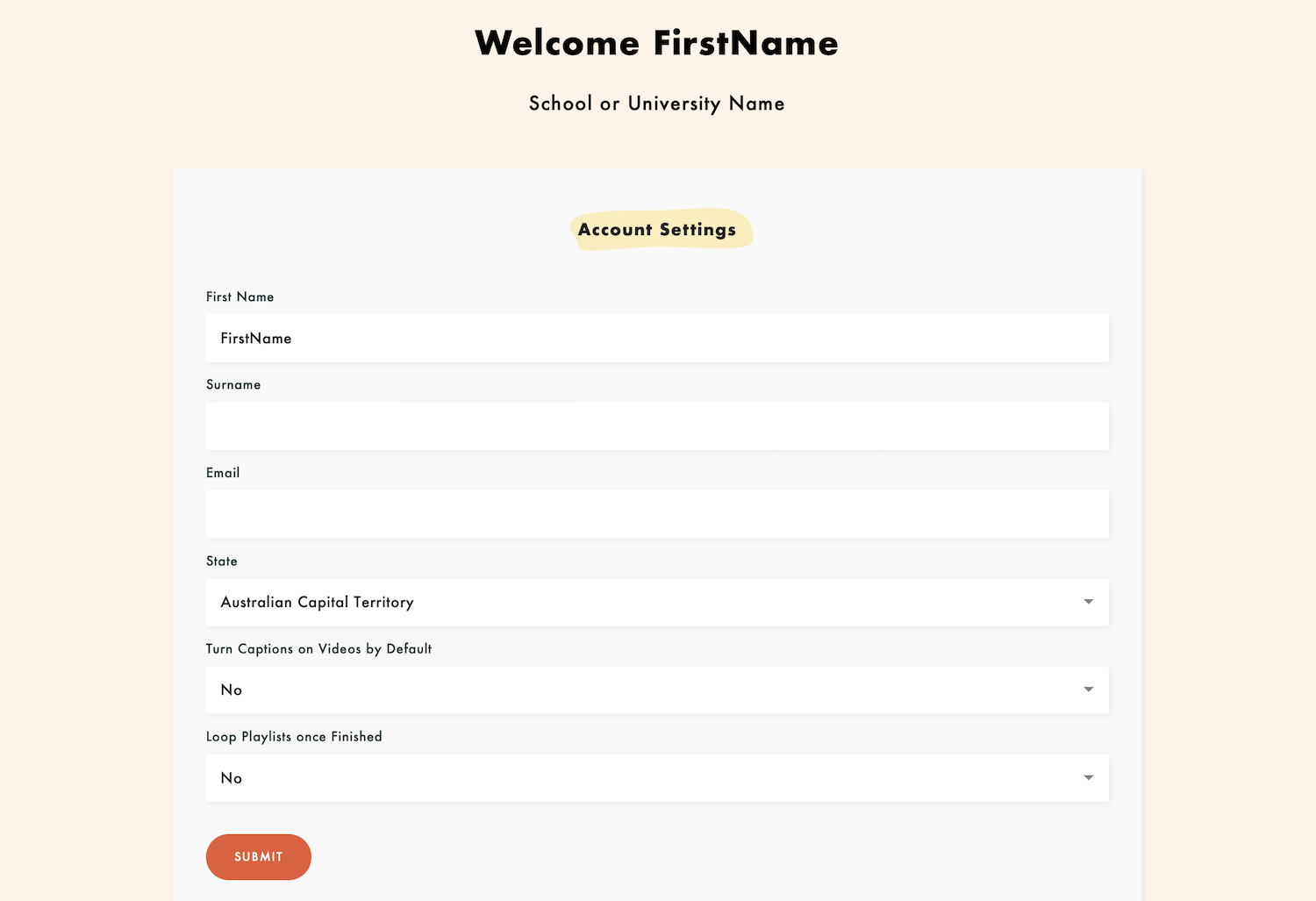 SSO user settings
